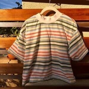 Kids Striped Short Sleeve Top in Multicolor